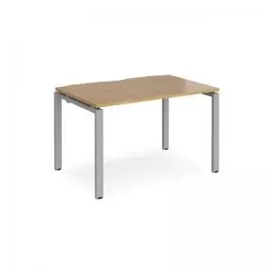 image of Adapt single desk 1200mm x 800mm - silver frame and oak top