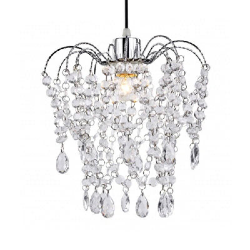 Image of Innoteck Acrylic Chandelier Style Teardrop Pendant Lightshade With Chrome Frame
