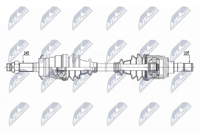 Image of NTY NPW-DA-001 Drive shaft Front Axle Right, without ABS sensor ring Drive Shaft (13)