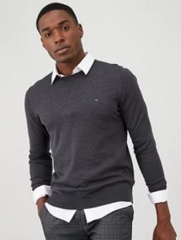 image of Tommy Hilfiger Core Crew Neck Jumper - Charcoal