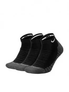 Image of Nike Everyday Max Cushion No Show Socks - Black (3 Pack), Black/Grey, Size L, Men