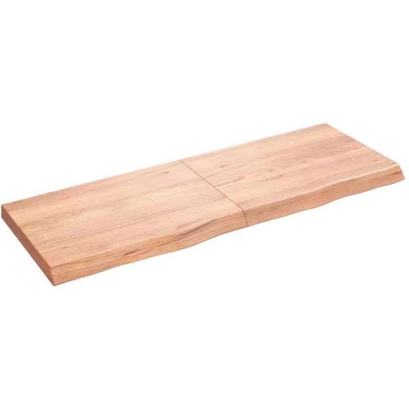 Image of Vidaxl Table Top Light Brown 140X50X(2-6) Cm Treated Solid Wood Oak, Brown 3156380