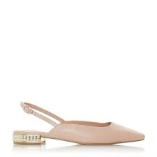 image of Dune Light Pink Leather 'Carmen' Slingbacks - 3