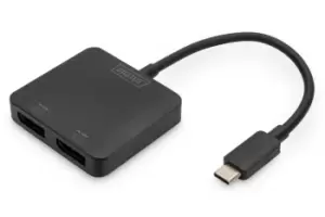 image of Digitus 2-Port MST Video Hub (USB-C -> 2x DisplayPort)