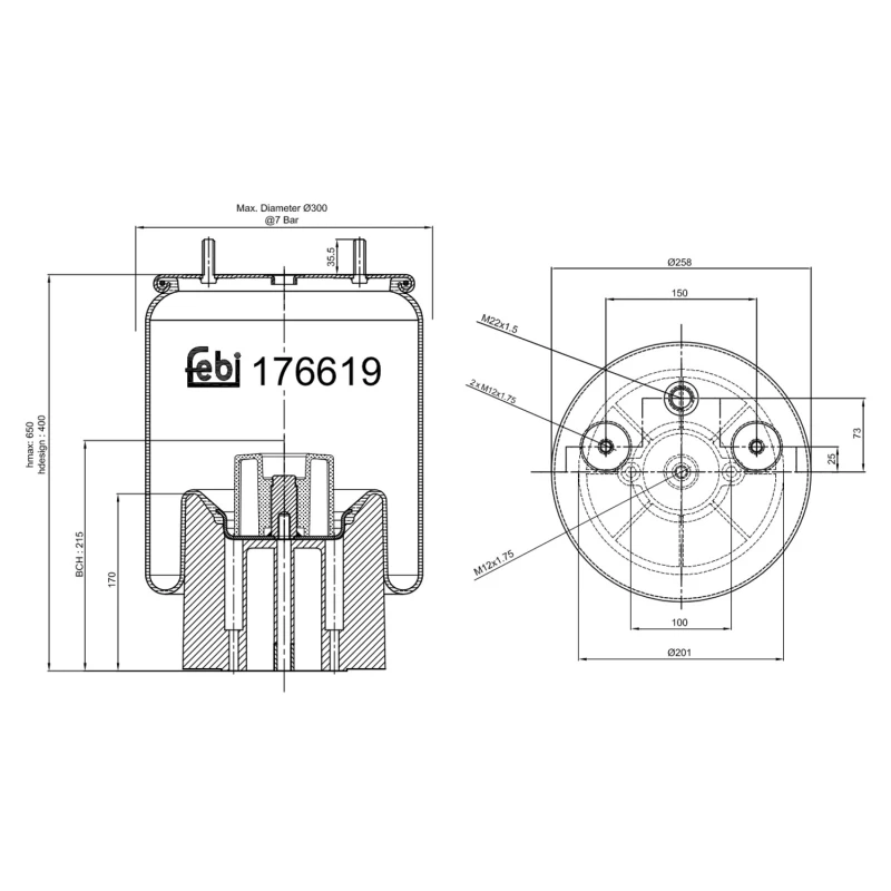 Image of FEBI BILSTEIN 176619 Boot, air suspension Boot,air suspension (324)