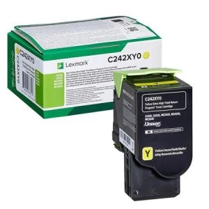 Lexmark C242XY0 Yellow Laser Toner Ink Cartridge