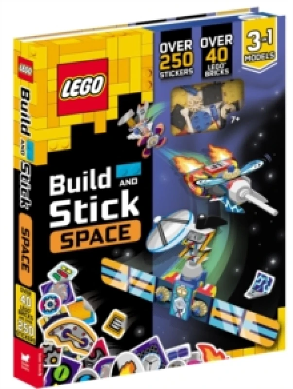 Image of LEGO Books: Build and Stick: Space (includes LEGO bricks, book and over 250 stickers) Hardback