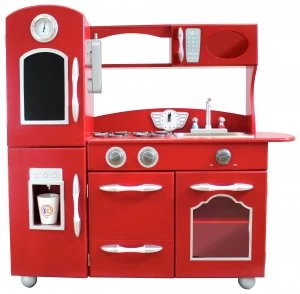 image of Teamson Kids Classic Play Kitchen Red.