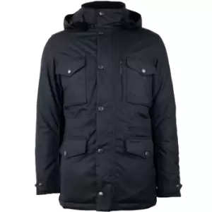 Image of Barbour Mens Winter Sapper Wax Jacket Black Slate Large