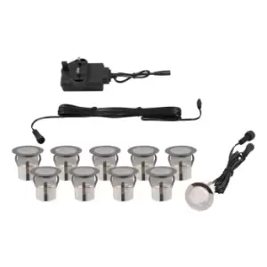 Image of Zink AUBIN Stainless Steel 10 x LED Deck Light Kit Daylight