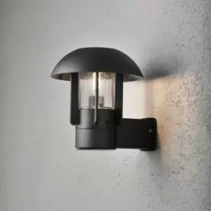 Image of Konstsmide Heimdal Outdoor Classic Lantern Wall Lamp, Black, Clear Glass, IP44
