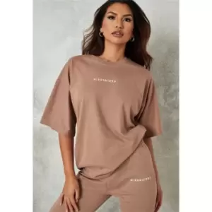 image of Missguided Oversized Tshirt Jogger Set - Brown