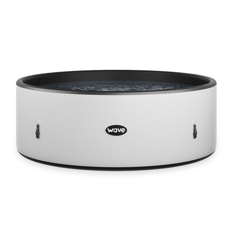 Image of Wave Spas Wave Ontario, Round Drop Stitch Hot Tub, Herringbone in Off-White Size: 4 Person Off-White Unisex 4 Person
