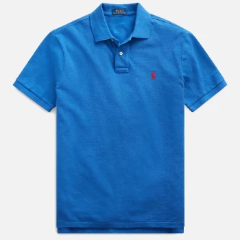 Polo Ralph Lauren Mens Custom Slim Fit Mesh Polo Shirt - Dockside Blue Heather - M