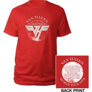 Image of Van Halen - 1979 Tour Unisex Large T-Shirt - Red