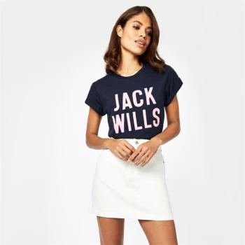 image of Jack Wills Paulkin Boyfriend Graphic T Shirt - Navy