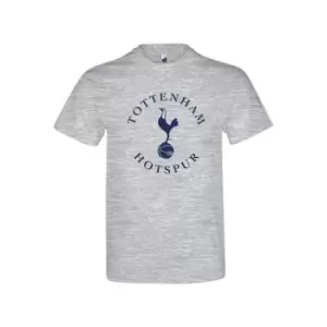 Image of Spurs Crest T Shirt Grey Adults Large