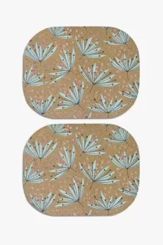 Image of Wildflower Printed Cork Placemats Set Of 2
