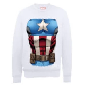 Image of Marvel Avengers Assemble Captain America Chest Sweatshirt - White - L