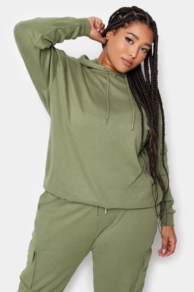 Image of Yours Ribbed Cargo Hoodie Light Khaki