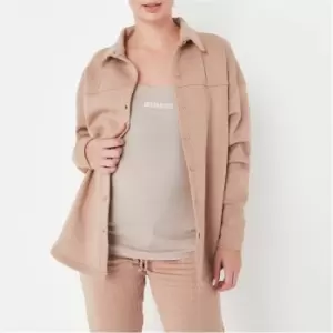 image of Missguided Maternity Quilted Shirt - Neutral