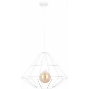 Image of Netlighting Kira Wire Frame Pendant Ceiling Light White, 52cm, 1x E27
