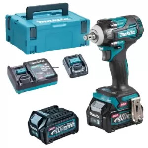 image of Makita TW004G 40v Max XGT Cordless 1/2" Brushless Drive Impact Wrench 2 x 2.5ah Li-ion Charger Case