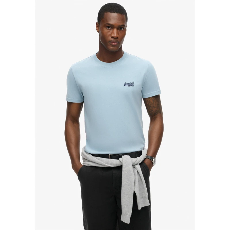 Image of Superdry Small Chest Logo T Shirt China Blue male Small