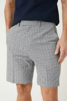 image of Mens Grey Check Smart Shorts