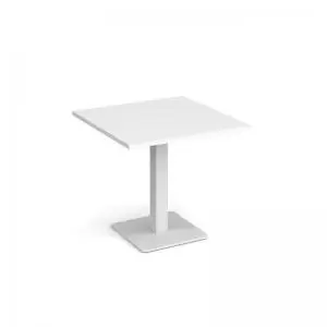 Image of Brescia square dining table with flat square white base 800mm - white