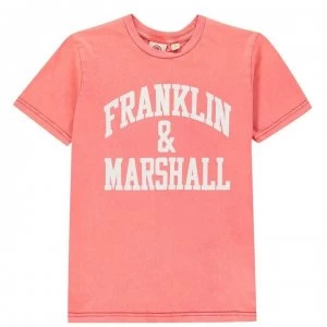 image of Franklin and Marshall Logo T Shirt - Firey Red