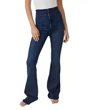 Image of Free People Jayde Flared Jeans in Tulsa Blue