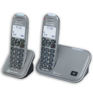 image of Amplicomms Powertel 1702 Amplified Big Button Cordless Phone - Twin