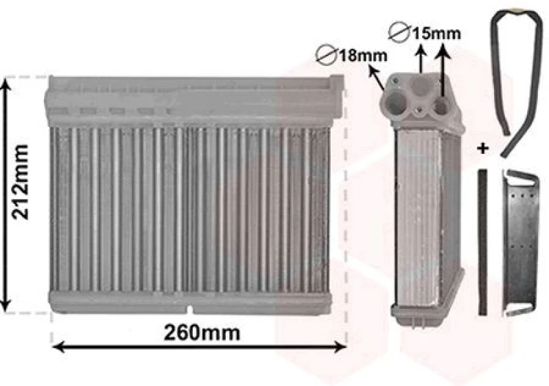 Image of VAN WEZEL Heater matrix VAN WEZEL 06006166