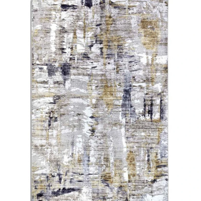 Image of The Rugs Imagination Shortpile Rug Runner Malard Polyester Abstract Modern Rug In Ivory