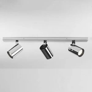 Image of 3 Light Triple Spotlight Bar Polished Chrome IP44, GU10