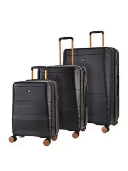 Image of Rock Luggage Mayfair UYVJ 8 Wheel Spinner Black Suitcase 3Pcs Set