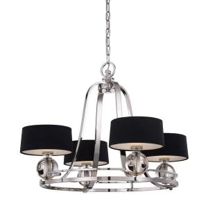 image of Multi Arm Chandelier 4 Light Imperial Silver Finish, G9