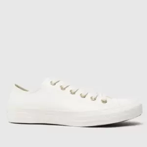 Image of Converse All Star Ox Trainers In White & Gold