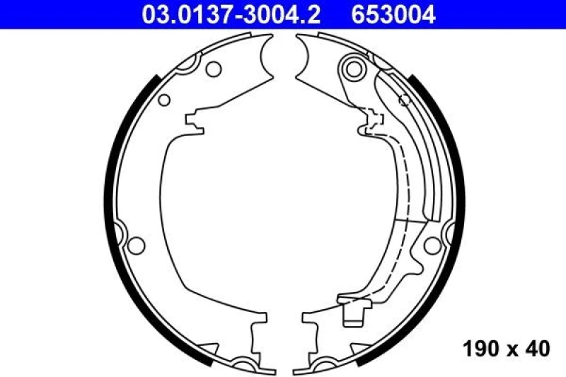 Image of ATE 03.0137-3004.2 Handbrake Shoes with lever Brake Shoe Set,parking brake (1419)
