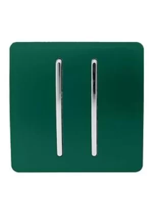 Image of Trendiswitch 2G 2W 10A Light Switch Dark Green