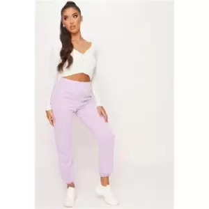 image of I Saw It First Lilac Basic Plain Loopback Lounge Jogger - Purple