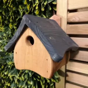 Faraway Modern Wooden Garden Wild Bird Nest Box with Grey Roof - 32mm Entrance Hole