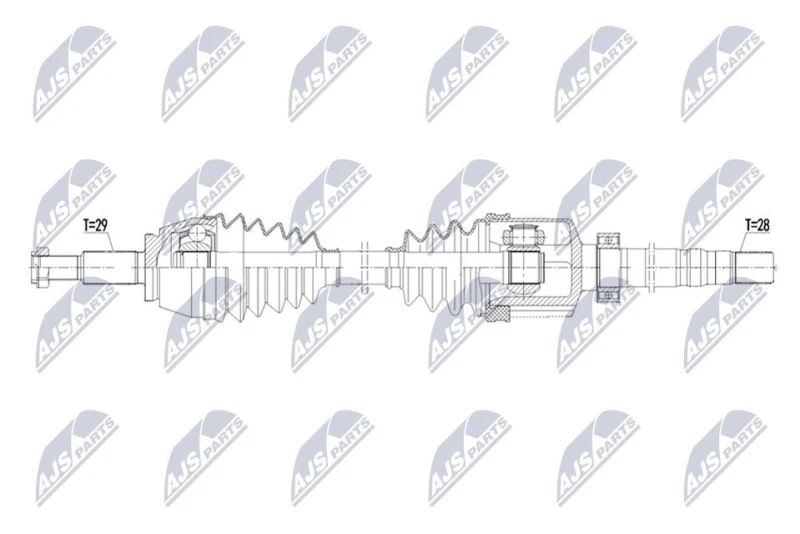 Image of NTY NPW-RE-264 Drive shaft 6-Speed Automatic Transmission, Front Axle Right Drive Shaft (13)