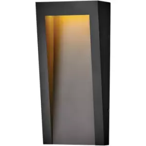 Image of Elstead Hinkley Taper Outdoor Recessed Wall Lamp Textured Black, 3000K, IP44