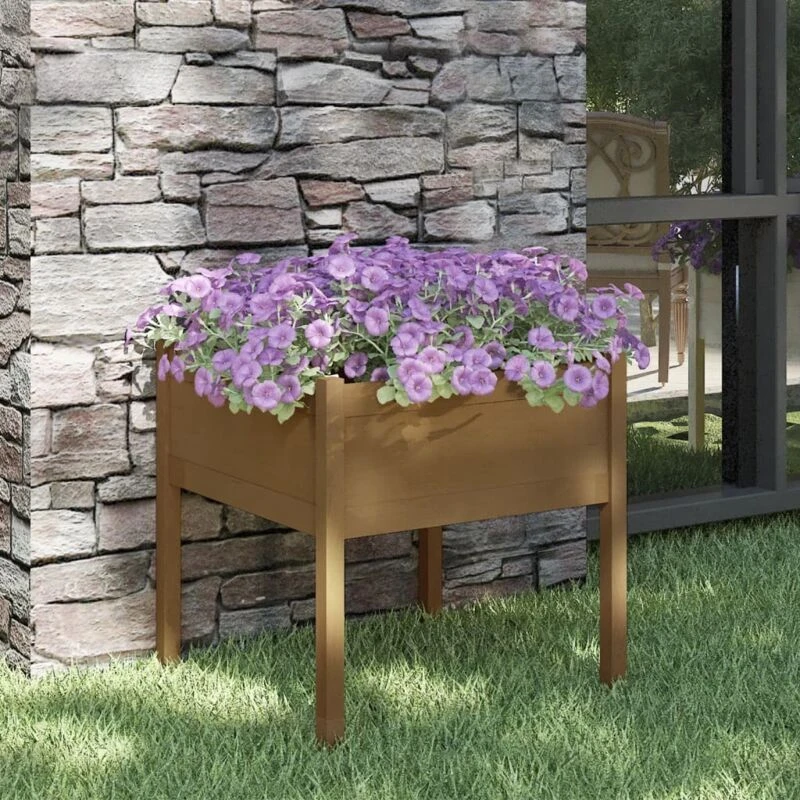 Image of VIDAXL Garden Planter Honey Brown 70x70x70cm Solid Pinewood Vidaxl 8720286815465