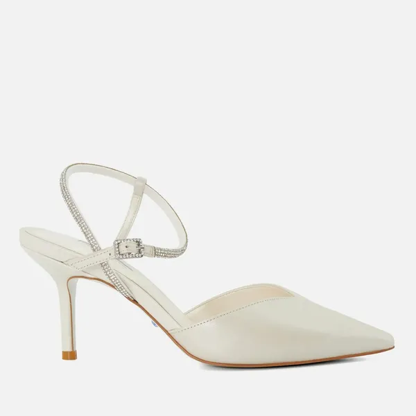 image of Dune London Womens Companion Leather Court Heels - UK 8 White High Heels female 1312503940157370 8