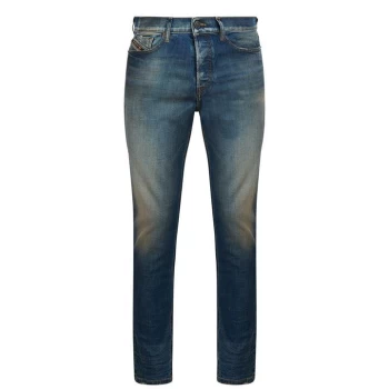 Image of Diesel D-Fining Tapered Jeans - Mid Blue 01