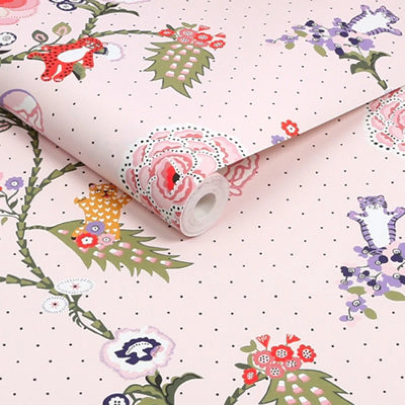 Image of Cath Kidston Catnip Pink Wallpaper