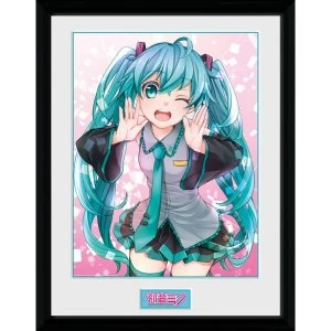 Image of Hatsune Miku Wink Framed Collector Print